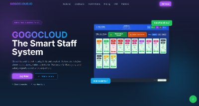 GOGOCLOUD staff management website preview from Asia Design Lab's public business systems portfolio