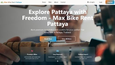 Max Bike Rent Pattaya rental website preview from Asia Design Lab's public portfolio